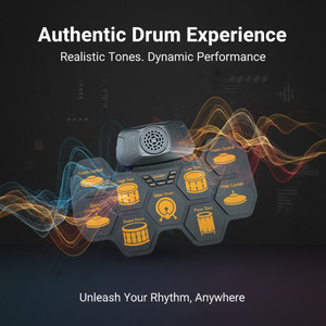 Electronic Drum Set 9 <b>Pads</b> Foldable Silicone USB Rechargeable Built In Speaker Portable Jazz Drum Kit - Product Image 4