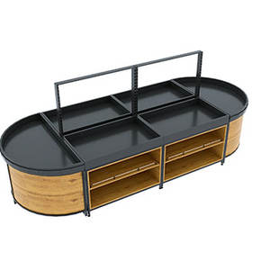 Estante de exhibición de panel trasero plano Estante de verduras de supermercado con soporte de señal de precio - Product Image 2