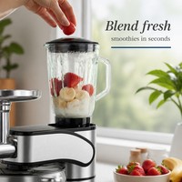 Batteur sur socle de grande capacité 10L, 2000W, pour la maison et les cuisines commerciales, avec crochet pétrisseur, fouet, écran tactile LED, 12 vitesses