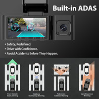 Caméra embarquée V67 triple enregistrement 3 canaux 4K, caméra avant 1080P, caméra arrière, écran IPS 3.0, GPS intégré, ADAS, WiFi 5.8GHz, capteur G 3 axes