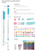 Ensemble de 24 marqueurs d'art effaçables à double pointe en feutre IERS pour adultes et enfants - Stylos pinceaux pour la calligraphie et l'aquarelle