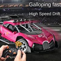 Voiture RC de course AiJH avec lumières éclatantes, véhicule électrique télécommandé pour enfants
