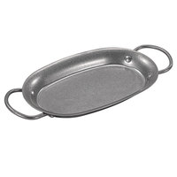 Assiette ovale en acier inoxydable rétro YolecenVintage, plateau espagnol binaural, plat plat pour steak occidental, plateau à snack