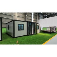Maison conteneur pliable économique de 20 pieds à double aile, préfabriquée en acier léger, portable, pour dortoir ou bureau