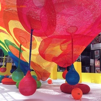 Red de Juego Infantil Portátil Tejida a Mano Ropecube, Red de Arcoíris para Centros Comerciales, Parques de Aventuras, Equipo de Juego Interior para Niños