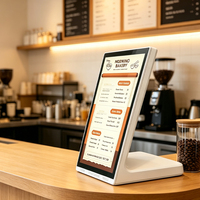 Écran de menu numérique Android 10,1 pouces en forme de L pour table, affichage LCD Ethernet RJ45 pour affichage de contenu de menu en magasin, restauration et commerce de détail