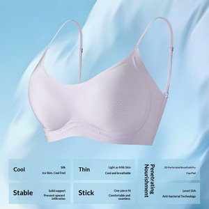 Reggiseno Seamless Donna Effetto Rinfrescante in Seta Ghiaccio Senza Ferretto 10A Antibatterico Scollo a U Profondo Senza Schienale Intimo Invisibile Tendenza 2026 - Product Image 1