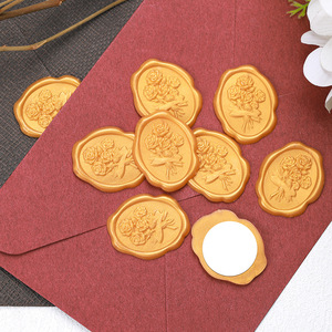 Timbres à cire en bronze ovales pour bouquet de roses, Saint-Valentin, mariage, étiquettes de cire à cacheter, taille individuelle - Product Image 5