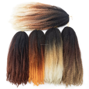 Afro Twist 24 pollici 100g Kinky <span class=keywords><strong>Marley</strong></span> Crochet treccia capelli sintetici Extension per le donne di colore - Product Image 1