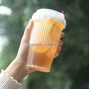 Gobelet à thé au lait à bulles en plastique transparent PP jetable épais personnalisé avec logo 500 ml 700 ml avec couvercle diamètre 90 mm - Product Image 4