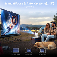 Mini Projecteur Rechargeable HY300 Pro+ avec Batterie, Android 11, Vidéo 4K, Projecteur LED Intelligent Portable d'Extérieur