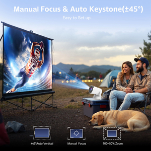 Pil ile şarj edilebilir HY300 Pro + Mini projektör Powered Android 11 4k Video LED projektör akıllı taşınabilir açık projektör - Product Image 5