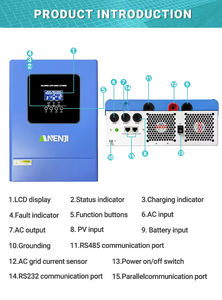 Anenji ANJ-6200-48PL-WIFI 6.2kw Híbrido Solar Fuera de Red y Conectado a la Red con Wifi Integrado MPPT en Stock ANJ-6200-48PL-WIFI Anenji - Product Image 5