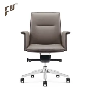 FURICCO Comfortable High Back Aluminium Base Swivel PU Leather Chair Executive Boss Office Leather Chair