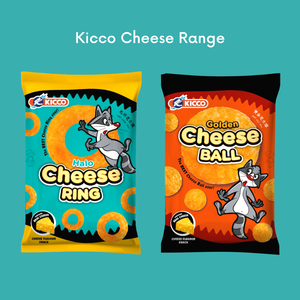 Malasia Kicco Halo Cheese Ring Cheesy Crunchy Corn Snack con queso cheddar real en polvo 14g y 60g Embalaje disponible - Product Image 4