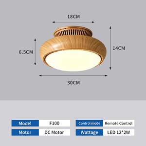 Bladeless Ceiling Fan <b>Light</b> with <b>Remote</b> Control LED Fan <b>Light</b> for Bedroom Living Room Indoor - Product Image 4