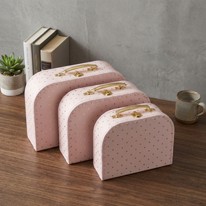 Valigia <span class=keywords><strong>Regalo</strong></span> per Bambini Rosa con Puntini Dorati, Scatola <span class=keywords><strong>Regalo</strong></span> di Natale all'Ingrosso in Cartone con Manico in Plastica - Product Image 4
