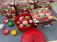 Coffret de Noël de boules de pâte géantes à presser, rondes et moelleuses, avec cuiseur vapeur, pour soulager le stress, coffret cadeau de Noël