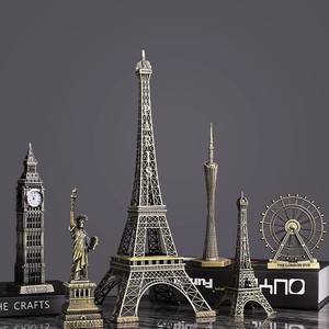 Ornement de la Tour Eiffel de Paris, artisanat en fer forgé soudé à la main, finition vieillie antique, style rétro européen, décoration de bureau vintage - Product Image 2