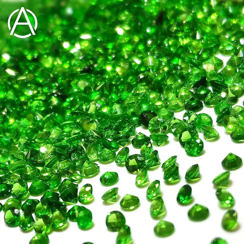 Arthurgem Wholesale rare quality natural tsavorite round cut, green garnet stone tsavorite loose gemstone for jewelry making