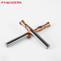 Fraise à deux tranchants en carbure HANDERK HRC55 avec revêtement TiSIN, taille standard, OEM/ODM disponible, conçue pour les applications en acier de moulage