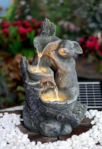 Fuente de agua exterior de poliresina para perro y barril de madera, con bomba Solar, Fuente de Fuente, Zimmer brunnen, Fonte, Fontaine - Product Image 4