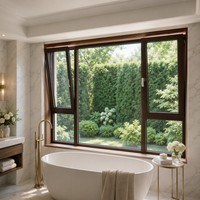 Fenêtres modernes en aluminium noir, du sol au plafond, insonorisées et isolées thermiquement, pour patio et maison