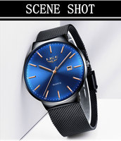 Jam Tangan LIGE LG9903 Pabrik Jam Tangan Ultra Tipis Tali Baja Biru Mewah Jam Tangan Pria Tahan Air Jam Olahraga Jam Tangan Kuarsa Dengan KOTAK