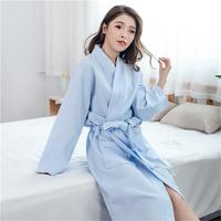 Batas de Spa de Hotel de 5 Estrellas para Mujer, Lujosas, 100% Algodón, Textura de Gofre, Logotipo Personalizado, Bata de Baño de Secado Rápido, Proveedor Mayorista
