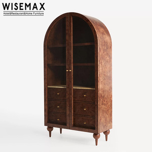 Meubles WISEMAX, meubles d'hôtel rétro américains, armoire à tiroirs en bois massif, meuble de présentation de vin pour salon, pour villa - Product Image 4