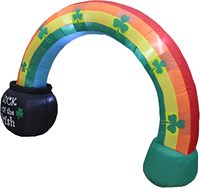 Arche gonflable arc-en-ciel de 6 pieds pour la Saint-Patrick, porte-bonheur irlandais, avec lumières LED pré-éclairées, décoration extérieure