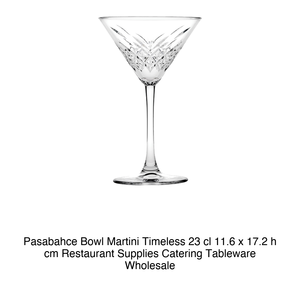 Tazón Pasabahce Martini Timeless 23 cl 11.6 x 17.2 h cm, Artículos para Restaurantes, Vajilla para Catering, Venta al por Mayor - Product Image 2