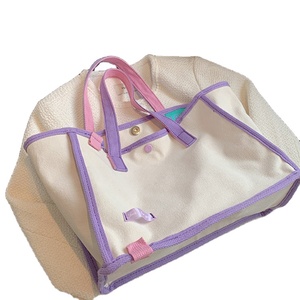 Bolsa de Playa de Lona de Algodón Reciclable, Bolsa de Playa Ecológica de Calicó - Product Image 1
