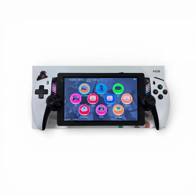 M28 LINUX Emelec Handheld Gaming Console Pocket 7inch Video Games Players Support 5G WIFI for PS 2 Retro and Advanced Games