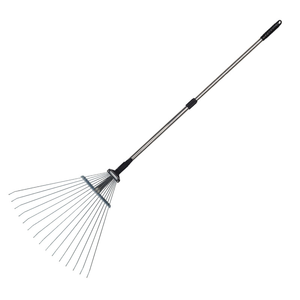 <span class=keywords><strong>Râteau</strong></span> <span class=keywords><strong>à</strong></span> gazon rétractable en acier inoxydable, un outil parfait pour balayer les feuilles sur un terrain plat, et des griffes en fer pour les pelouses - Product Image 1