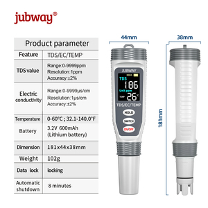 Testeur numérique de qualité de l'eau TDS70 rechargeable, stylo de mesure TDS EC pour l'eau potable, l'<span class=keywords><strong>aquarium</strong></span>, la culture hydroponique - Product Image 2