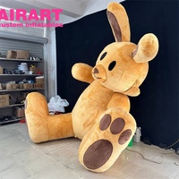 Lapin en peluche gonflable brun, lapin en peluche gonflable pour la décoration de Pâques