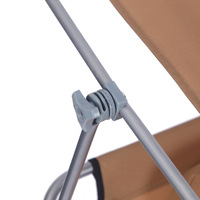 Chaise de bronzage pliante à dossier réglable avec abat-jour en fer Coussin de tête de chaise en fer pliable pour les repas dans la cour