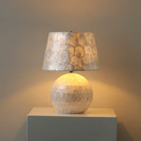 Lampe de bureau LED minimaliste faite à la main avec abat-jour cylindrique en tissu, à intensité variable, pour salle de lecture et bureau contemporains E26