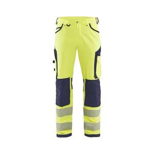 BLAKLADER - 119716423389D92 Pantalón de alta visibilidad Elástico en 4 direcciones sin bolsillos para uñas Amarillo/Azul marino ROPA DE TRABAJO DE LA HI-VIS - Product Image 1