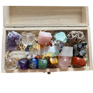 Bán Buôn Tinh Thể Tự Nhiên Sỏi Chữa Bệnh Bằng Đá Hộp Gỗ <span class=keywords><strong>Set</strong></span> Charm 7 Chakra Stones Kit Cho Thiền - Product Image 4