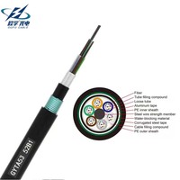 Cable de Fibra Óptica GYTA53-4B1 Monomodo, Enterrado, con Armadura Reforzada, 8/12/24/36/48/72/96/144 Núcleos