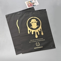Sac à fermeture éclair personnalisé réutilisable imprimé t-shirt/sweat-shirt/jeans Sac à fermeture éclair noir givré Sac d'emballage en plastique à fermeture éclair logo