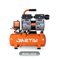 Compresseur d'air électrique silencieux sans huile 8 bars 1KW 10L à double cylindre 220V haute pression pour pulvérisation et travail du bois OEM