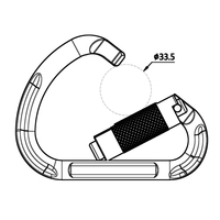 Mousqueton en alliage d'aluminium forgé (anodisé) à verrouillage par torsion, fabricant OEM/ODM Taïwan, 22kN, ouverture 33mm, 100g, conforme à la norme EN 12275