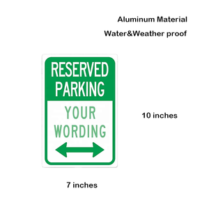 Panneau de stationnement réservé personnalisé en aluminium avec flèche verte/blanche, panneau extérieur durable pour parking <span class=keywords><strong>privé</strong></span>, hôtel et bureau - Product Image 2