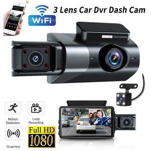 Caméra <span class=keywords><strong>de</strong></span> tableau <span class=keywords><strong>de</strong></span> bord <span class=keywords><strong>de</strong></span> voiture A8 1080P WiFi à trois objectifs (avant, intérieur, arrière) avec enregistreur d'image <span class=keywords><strong>de</strong></span> <span class=keywords><strong>recul</strong></span> - Offre Spéciale - Product Image 1