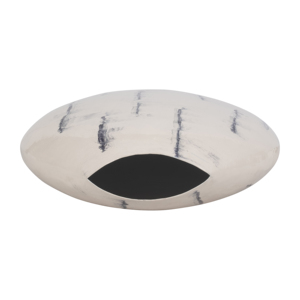 Vaso rotondo in ceramica bianco con decorazioni a strisce nere per soggiorno, camera da letto, tavolo da ufficio - Product Image 6
