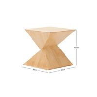 Table d'appoint en bois massif moderne et durable DISHI, table basse de salon, table d'angle carrée pour appartement, villa