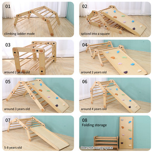 CPC Venta caliente 7-en-1 Montessori Pickler Game Set Precio de fábrica Jardín de madera Arco Iris Interior/Exterior Niños Marco de escalada - Product Image 6